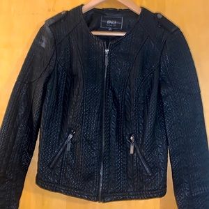 BNCI Black Woven Faux Leather Jacket